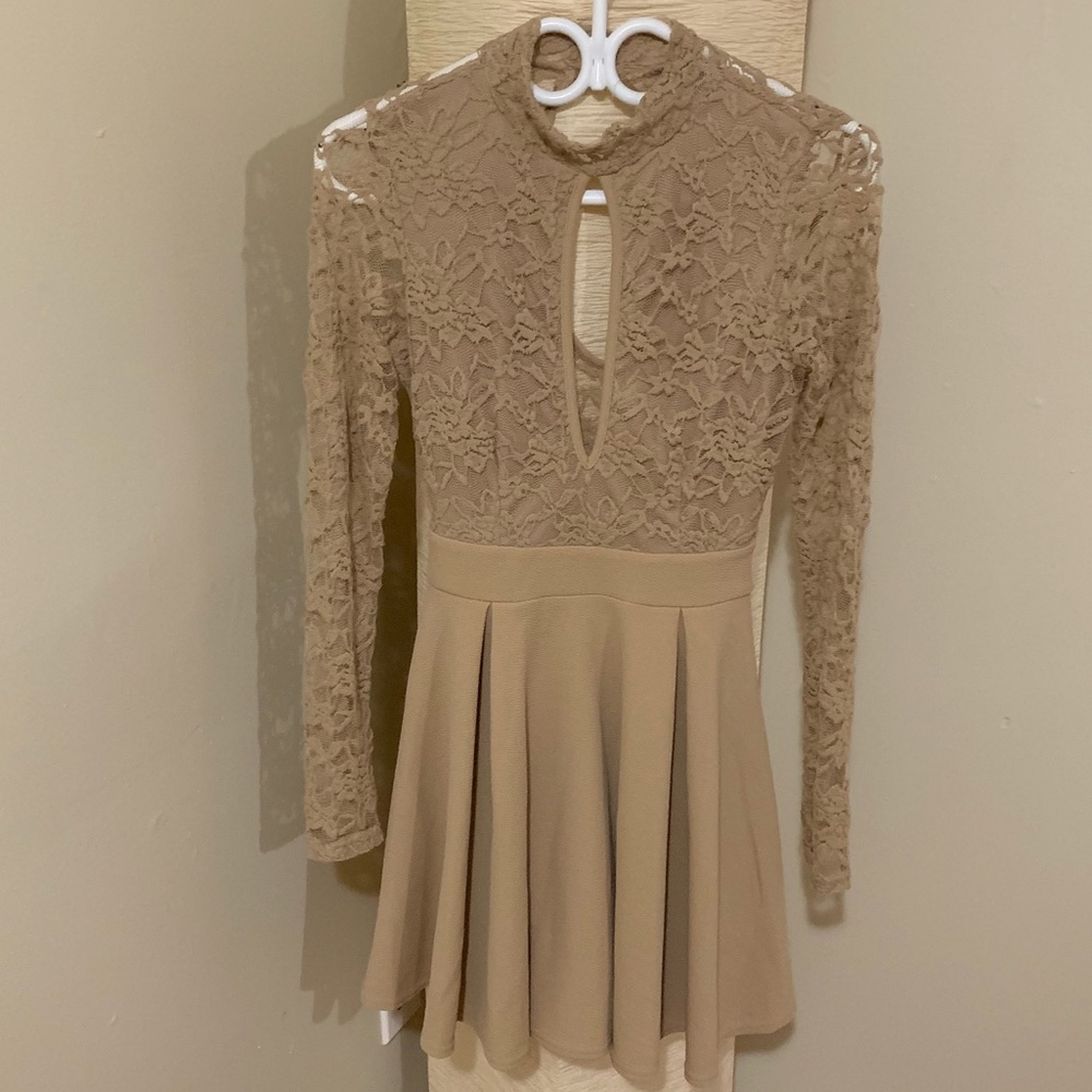 Long-sleeve, Skater Dress w/ Open Back & Front
